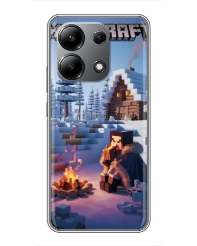 Чехол для Xiaomi Redmi Note 13 (4G) с картинкой «Зимний Minecraft»