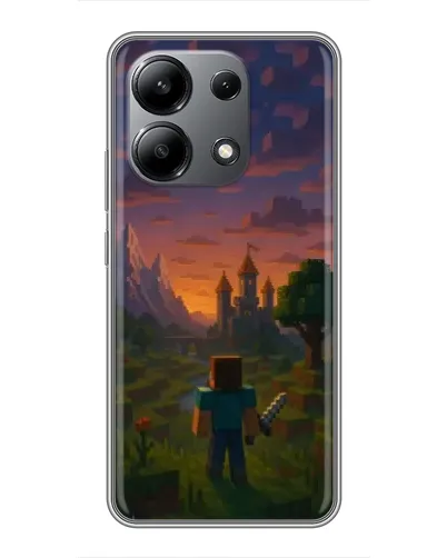 Чехол для Xiaomi Redmi Note 13 (4G) с картинкой «Стив у башни»