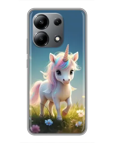Чехол для Xiaomi Redmi Note 13 (4G) с картинкой «Единорог на поляне»