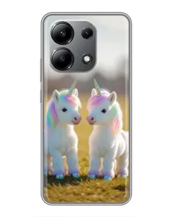 Чехол для Xiaomi Redmi Note 13 (4G) с картинкой «Пара единорогов»