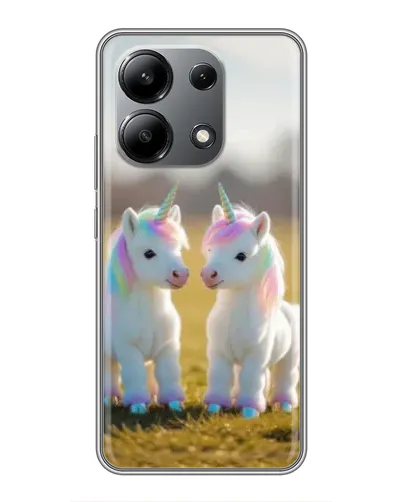 Чехол для Xiaomi Redmi Note 13 (4G) с картинкой «Пара единорогов»