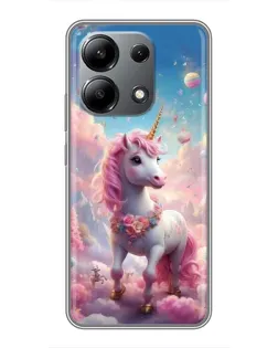 Чехол для Xiaomi Redmi Note 13 (4G) с картинкой «Единорог среди облаков»
