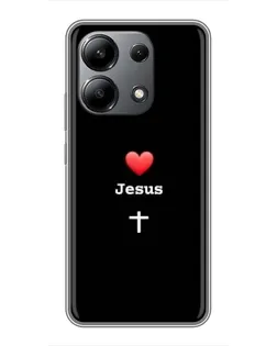 Чехол для Xiaomi Redmi Note 13 (4G) с картинкой «Сердце - Jesus»