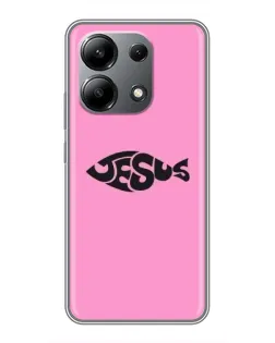 Чехол для Xiaomi Redmi Note 13 (4G) с картинкой «Розовый символ  Jesus»