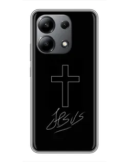 Чехол для Xiaomi Redmi Note 13 (4G) с картинкой «Графический крест Jesus»