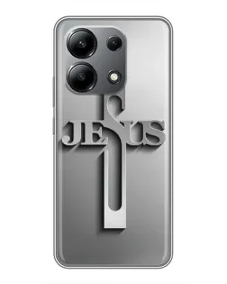 Чехол для Xiaomi Redmi Note 13 (4G) с картинкой «Металлический крест Jesus»