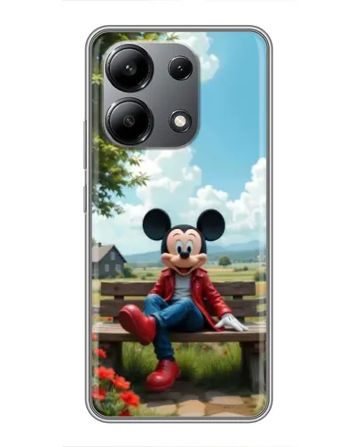 Чехол для Xiaomi Redmi Note 13 (4G) с картинкой «Микки на скамейке»