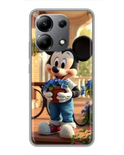 Чехол для Xiaomi Redmi Note 13 (4G) с картинкой «Микки садовод»
