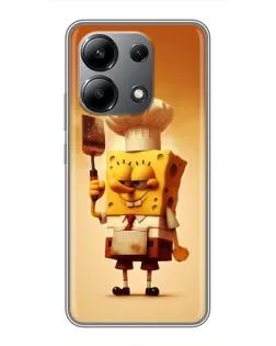 Чехол для Xiaomi Redmi Note 13 (4G) с картинкой «Губка Боб повар»