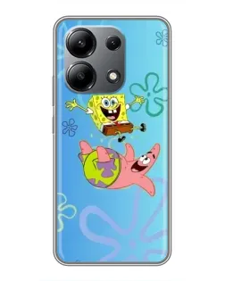 Чехол для Xiaomi Redmi Note 13 (4G) с картинкой «Спанч Боб и Патрик»