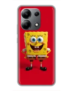 Чехол для Xiaomi Redmi Note 13 (4G) с картинкой «Спанч Боб на красном»