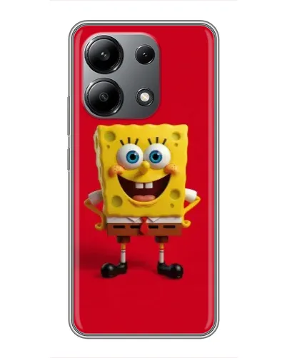 Чехол для Xiaomi Redmi Note 13 (4G) с картинкой «Спанч Боб на красном»