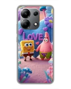 Чехол для Xiaomi Redmi Note 13 (4G) с картинкой «Губка Боб Патрик»