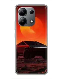 Чехол для Xiaomi Redmi Note 13 (4G) с картинкой «Cybertruck на Марсе»