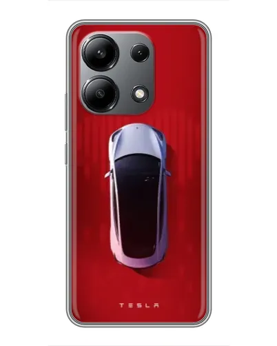 Чехол для Xiaomi Redmi Note 13 (4G) с картинкой «Tesla Top View»