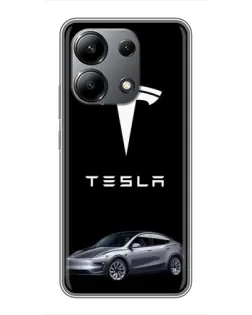 Чехол для Xiaomi Redmi Note 13 (4G) с картинкой «Tesla Model Y»
