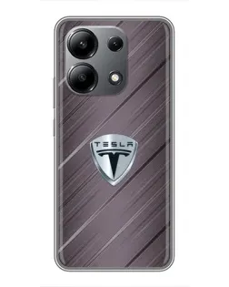 Чехол для Xiaomi Redmi Note 13 (4G) с картинкой «Металлическая текстура Tesla»