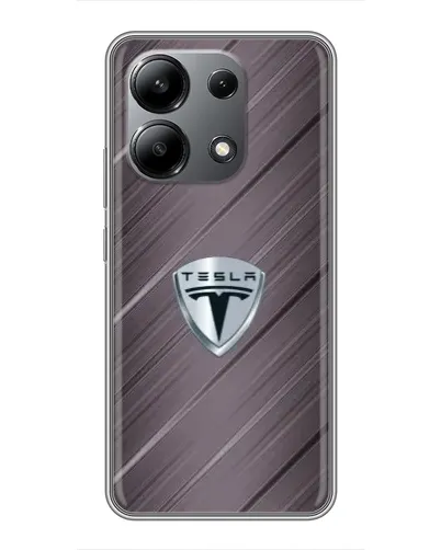 Чехол для Xiaomi Redmi Note 13 (4G) с картинкой «Металлическая текстура Tesla»