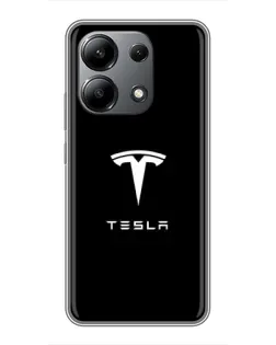 Чехол для Xiaomi Redmi Note 13 (4G) с картинкой «Tesla White Logo»