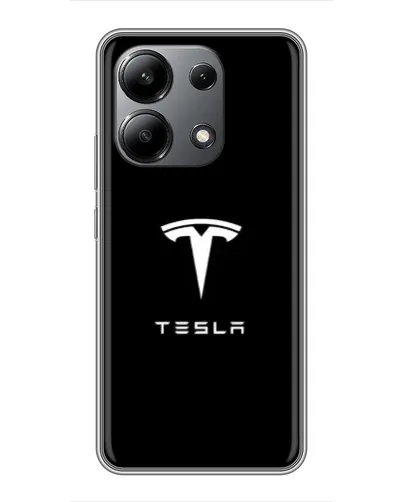 Чехол для Xiaomi Redmi Note 13 (4G) с картинкой «Tesla White Logo»