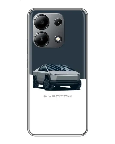 Чехол для Xiaomi Redmi Note 13 (4G) с картинкой «Серебристый Cybertruck Tesla»