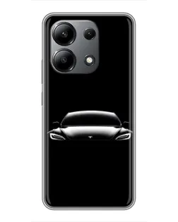 Чехол для Xiaomi Redmi Note 13 (4G) с картинкой «Фары Tesla Night»