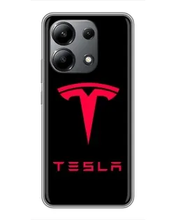 Чехол для Xiaomi Redmi Note 13 (4G) с картинкой «Tesla Red Logo»