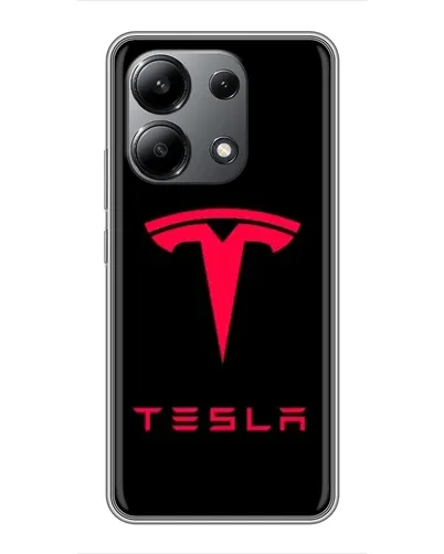 Чехол для Xiaomi Redmi Note 13 (4G) с картинкой «Tesla Red Logo»