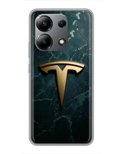 Чехол для Xiaomi Redmi Note 13 (4G) с картинкой «Мраморная Tesla Gold»