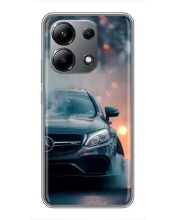 Чехол для Xiaomi Redmi Note 13 (4G) с картинкой «Mercedes — ночной город»