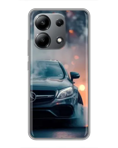Чехол для Xiaomi Redmi Note 13 (4G) с картинкой «Mercedes — ночной город»