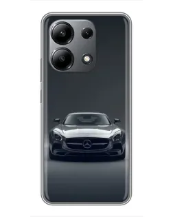 Чехол для Xiaomi Redmi Note 13 (4G) с картинкой «Mercedes на черном»
