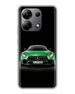 Чехол для Xiaomi Redmi Note 13 (4G) с картинкой «Mercedes — неоновый лого»