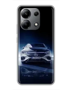Чехол для Xiaomi Redmi Note 13 (4G) с картинкой «Ночной Mercedes EQ»
