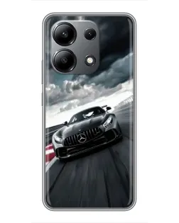 Чехол для Xiaomi Redmi Note 13 (4G) с картинкой «Гоночный Mercedes AMG»