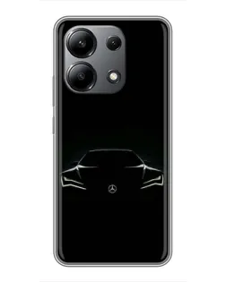 Чохол для Xiaomi Redmi Note 13 (4G) з картинкою «Mercedes — силует авто»