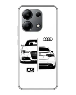 Чехол для Xiaomi Redmi Note 13 (4G) с картинкой «Audi — контрастный дизайн»