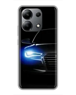 Чехол для Xiaomi Redmi Note 13 (4G) с картинкой «Неоновый взгляд Audi»