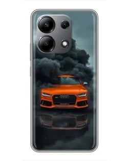 Чехол для Xiaomi Redmi Note 13 (4G) с картинкой «Audi в облаках дыма»