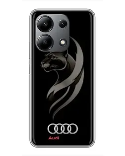 Чехол для Xiaomi Redmi Note 13 (4G) с картинкой «Графика — пантера и Audi»