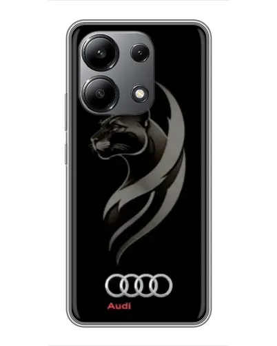 Чехол для Xiaomi Redmi Note 13 (4G) с картинкой «Графика — пантера и Audi»