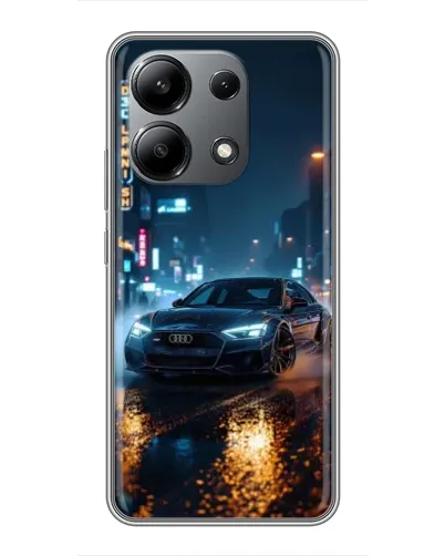 Чехол для Xiaomi Redmi Note 13 (4G) с картинкой «Ночной город и Audi»