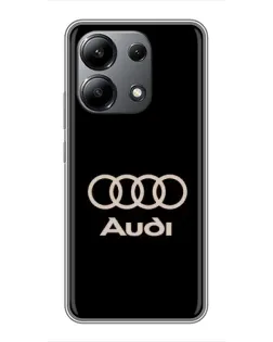 Чехол для Xiaomi Redmi Note 13 (4G) с картинкой «Audi — золотой логотип»