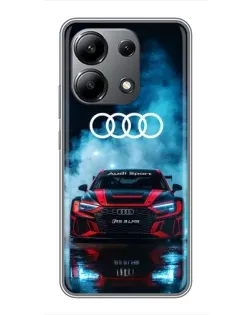 Чехол для Xiaomi Redmi Note 13 (4G) с картинкой «Audi Sport — неон»