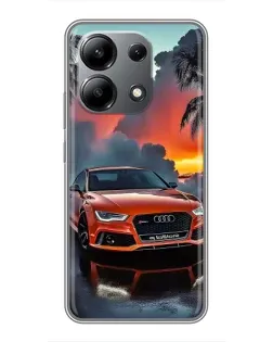 Чехол для Xiaomi Redmi Note 13 (4G) с картинкой «Audi — закат»