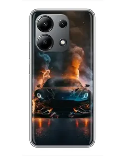 Чехол для Xiaomi Redmi Note 13 (4G) с картинкой «Lamborghini дымная эстетика»