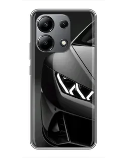 Чехол для Xiaomi Redmi Note 13 (4G) с картинкой «Lamborghini фары детализация»