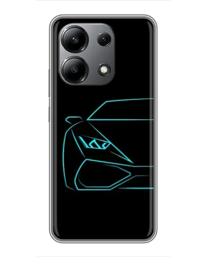 Чехол для Xiaomi Redmi Note 13 (4G) с картинкой «Голубой силуэт Lamborghini»