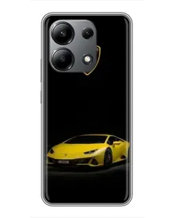 Чехол для Xiaomi Redmi Note 13 (4G) с картинкой «Lamborghini желтый акцент»