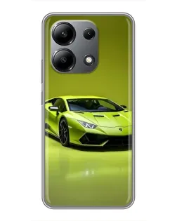 Чехол для Xiaomi Redmi Note 13 (4G) с картинкой «Салатовый Lamborghini Huracan»